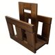 Midcentury brutalist oak magazine rack or holder, Dutch ca 1960s