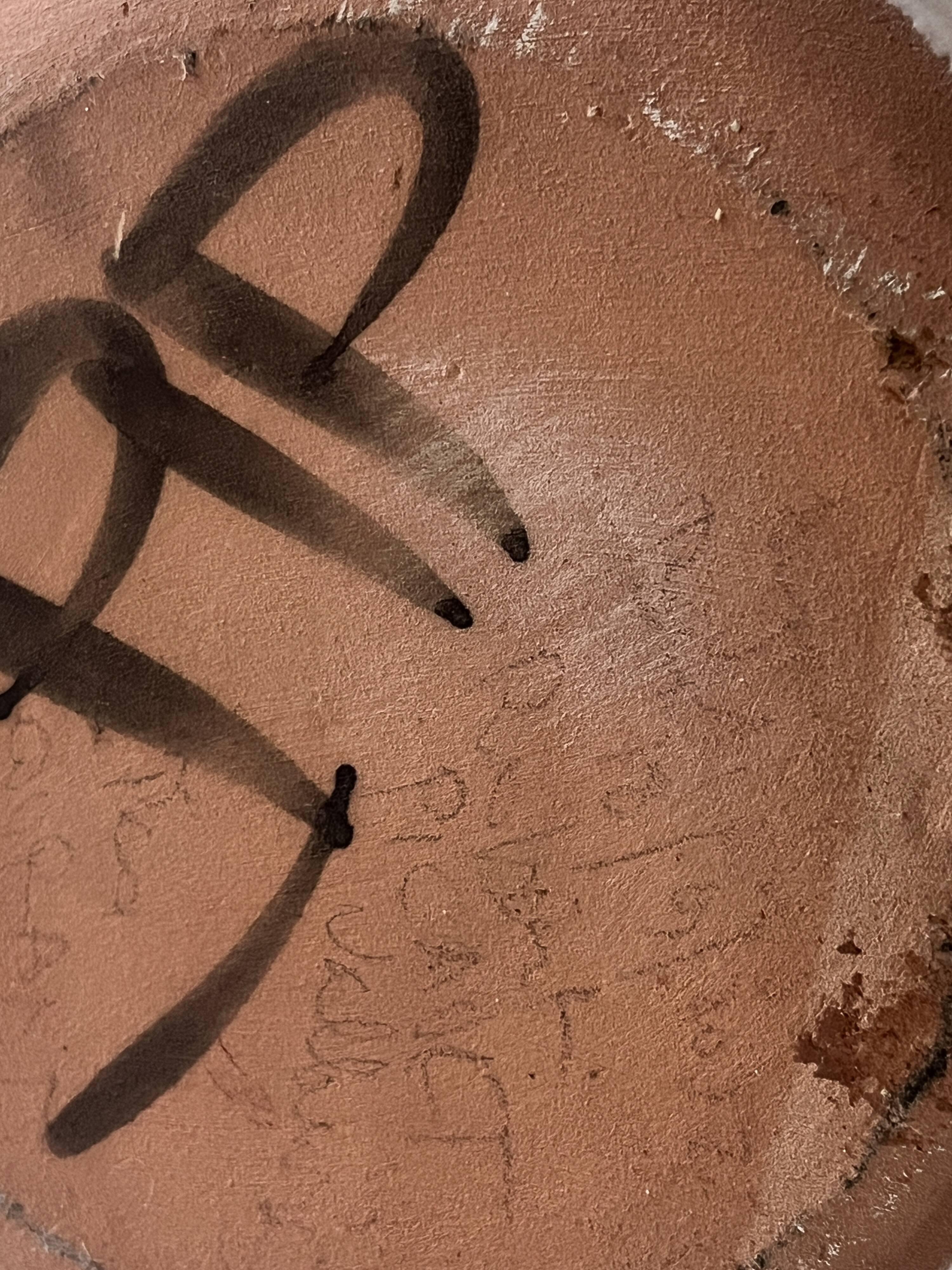 large vase / cache pot in enamelled ceramic signed Robert Picault, Vallauris 1950