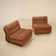 Pair of armchairs "Amanta" brown by Mario Bellini for C&B Italia 60's