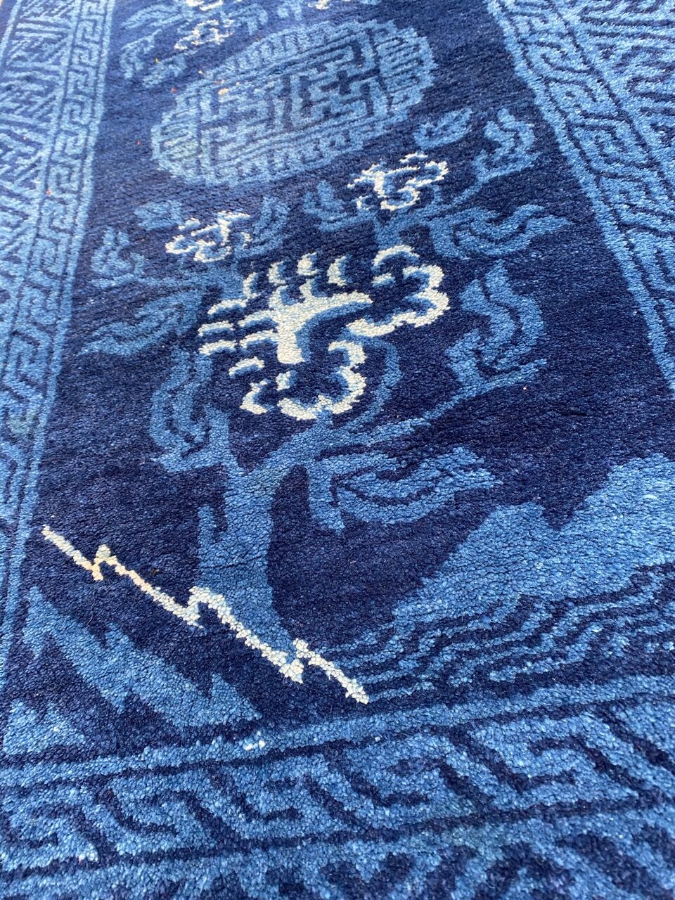 Small handmade old Chinese carpet 70x131 cm