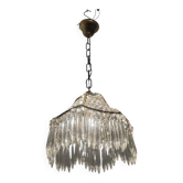 Petite suspension en laiton et cristal des années 1960