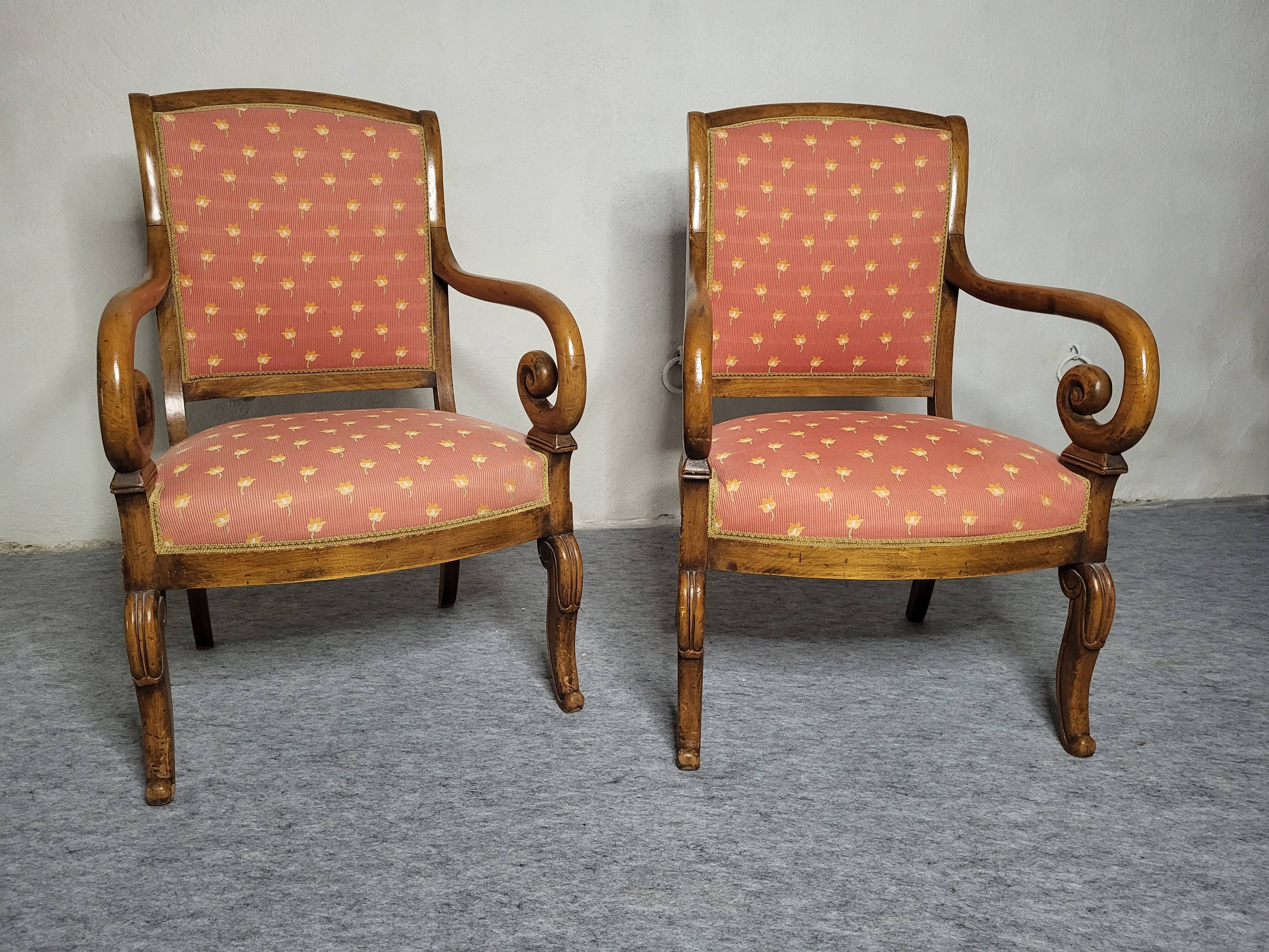 Pair of Louis Philippe XIXeme lacrosse armchairs