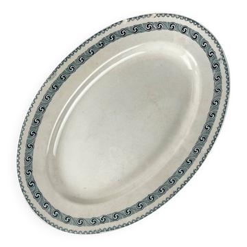 Grand plat ovale "Rachel" Moulins des loups & Hamage, terre de fer, XXe