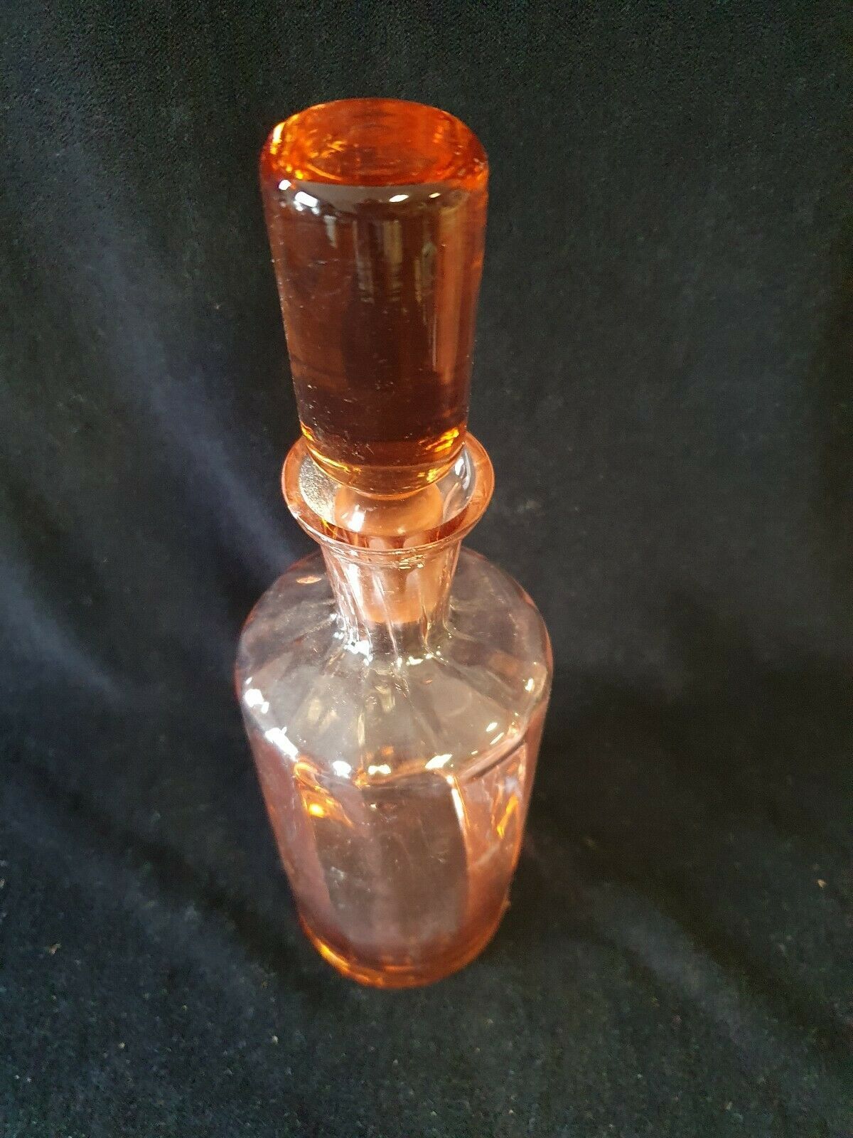 Vintage salmon pink mold glass carafe