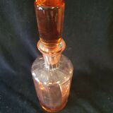 Vintage salmon pink mold glass carafe