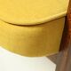 Vintage armchair plush yellow velvet soft dark wood 1962 design by Chierowski