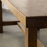 Solid wood dining table, 1970s