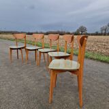 Set of 5 vintage Scandinavian style chairs