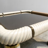 Brass and glass coffee table by Tommaso Barbi 1970'