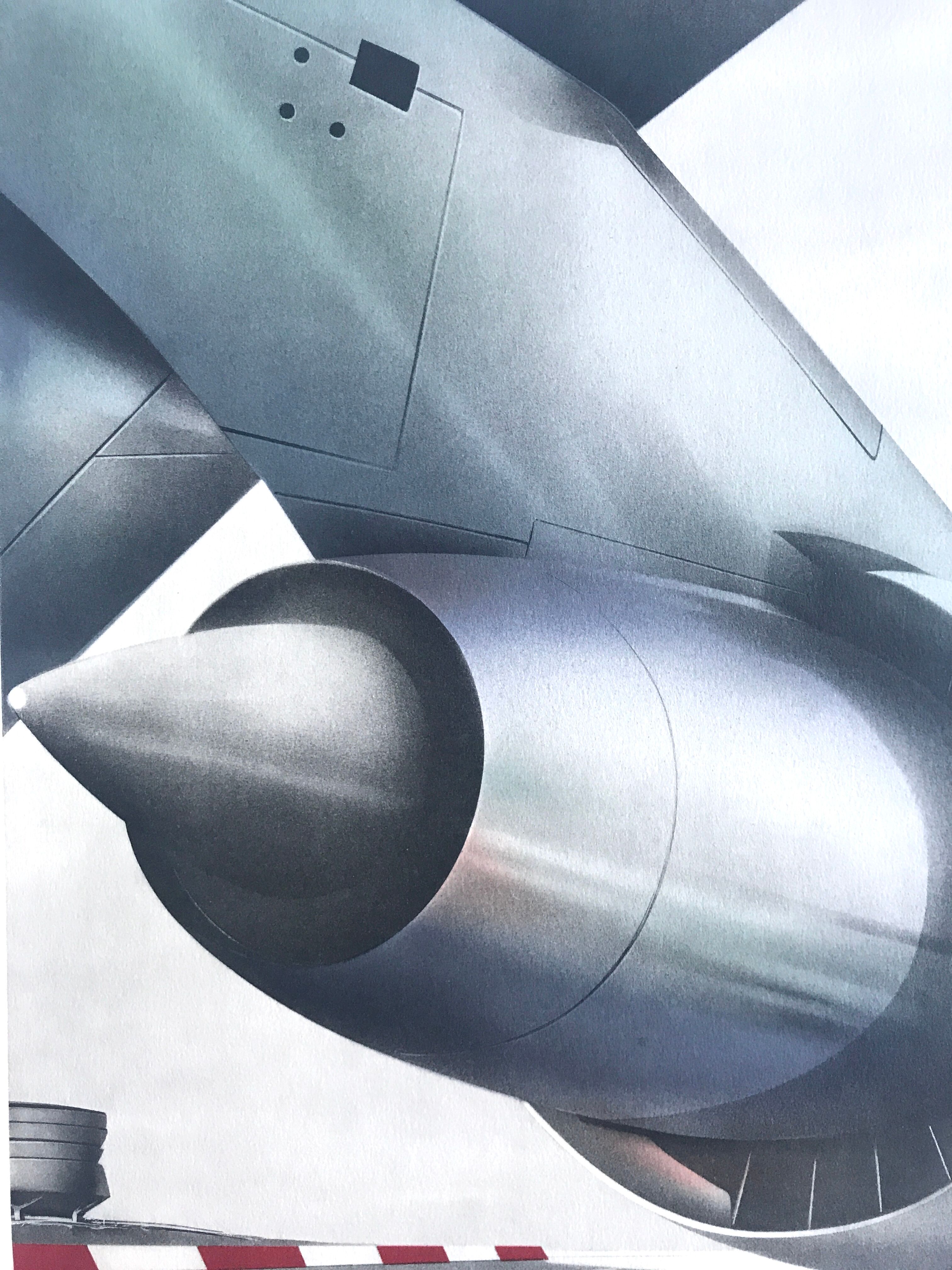 Original lithograph by Peter Klasen, Aerodrome, 1978