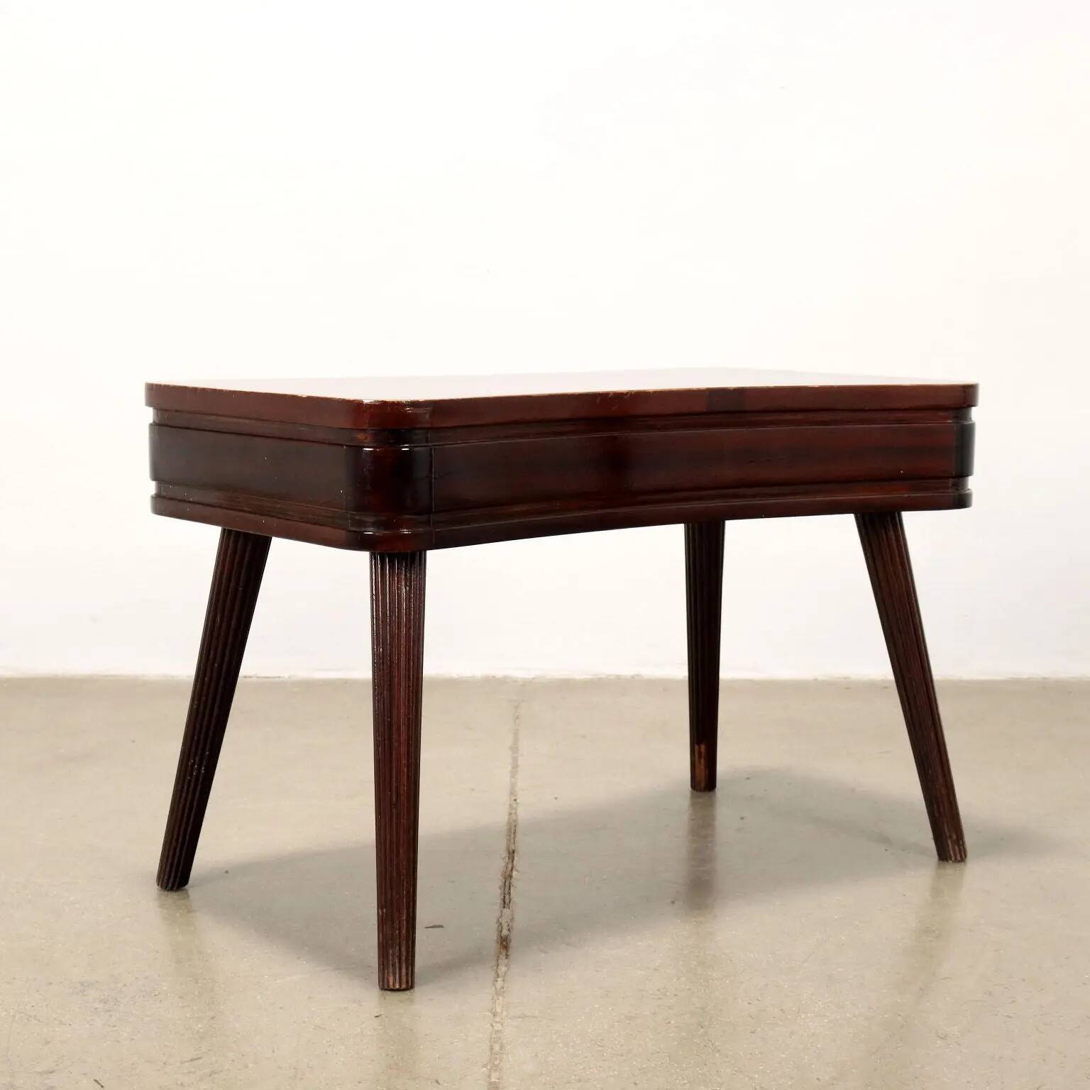 Table basse vintage des années 50-60 en placage d’acajou et hêtre peint