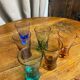 Colored liqueur or coffee glasses