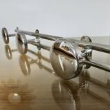 Wall coat rack with 4 hooks in chrome metal 1970