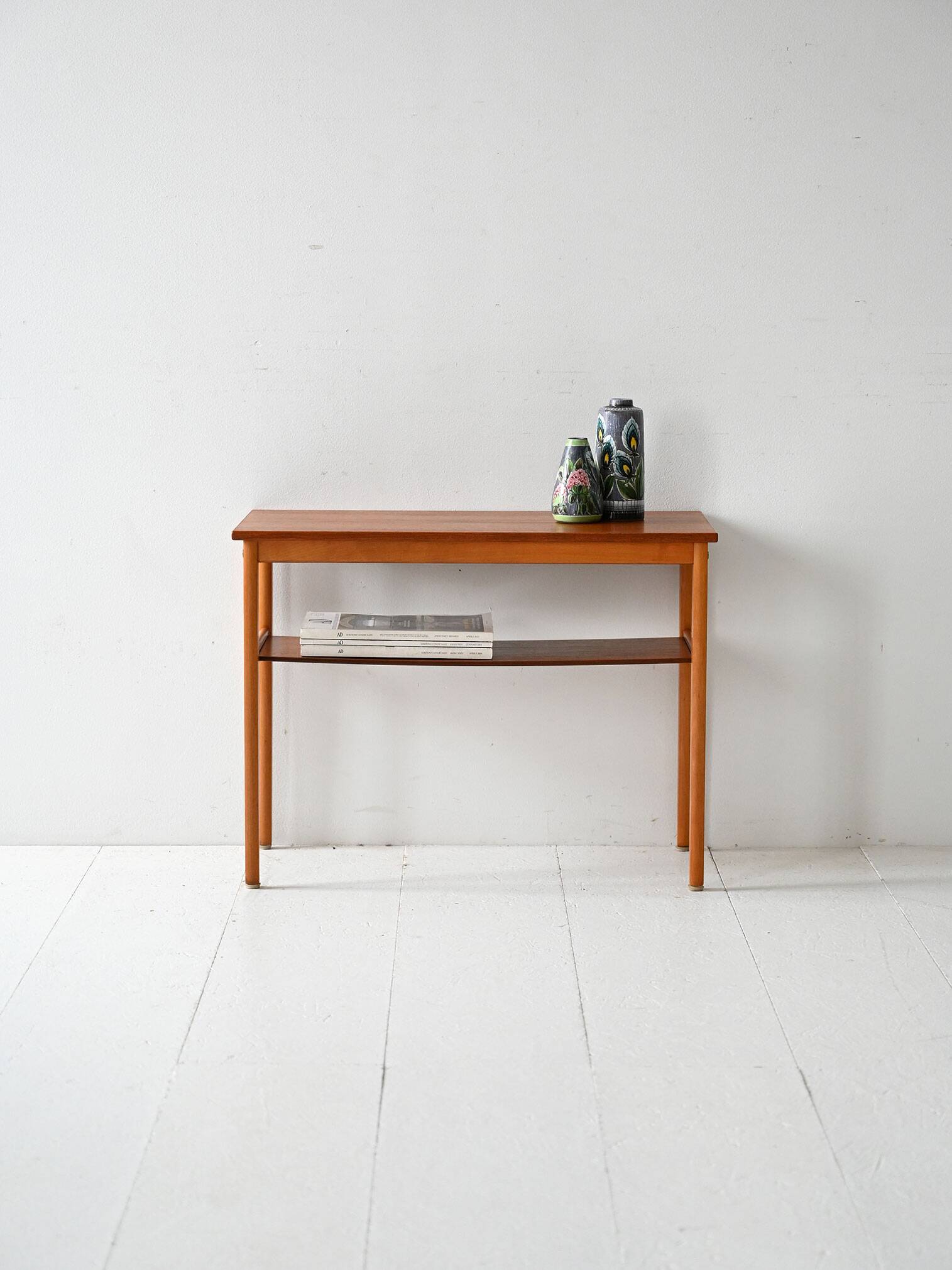 Vintage Scandinavian coffee table 1950s in beech and teak
