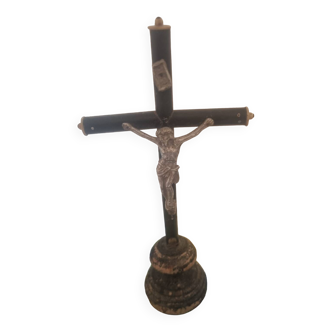 Crucifix - Christ Metal - Croix en bois 30 x 15 cm -  Cadoflor