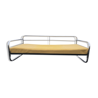 Canapé chromé époque Bauhaus ou lit de jour, Tchécoslovaquie, 1930