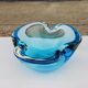 Cendrier en verre de murano de couleur bleue des années 50