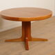 Vintage round dining table | extendable | teak | 120 cm - 220 cm