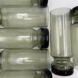 Lot de 7 verres à eau fumés