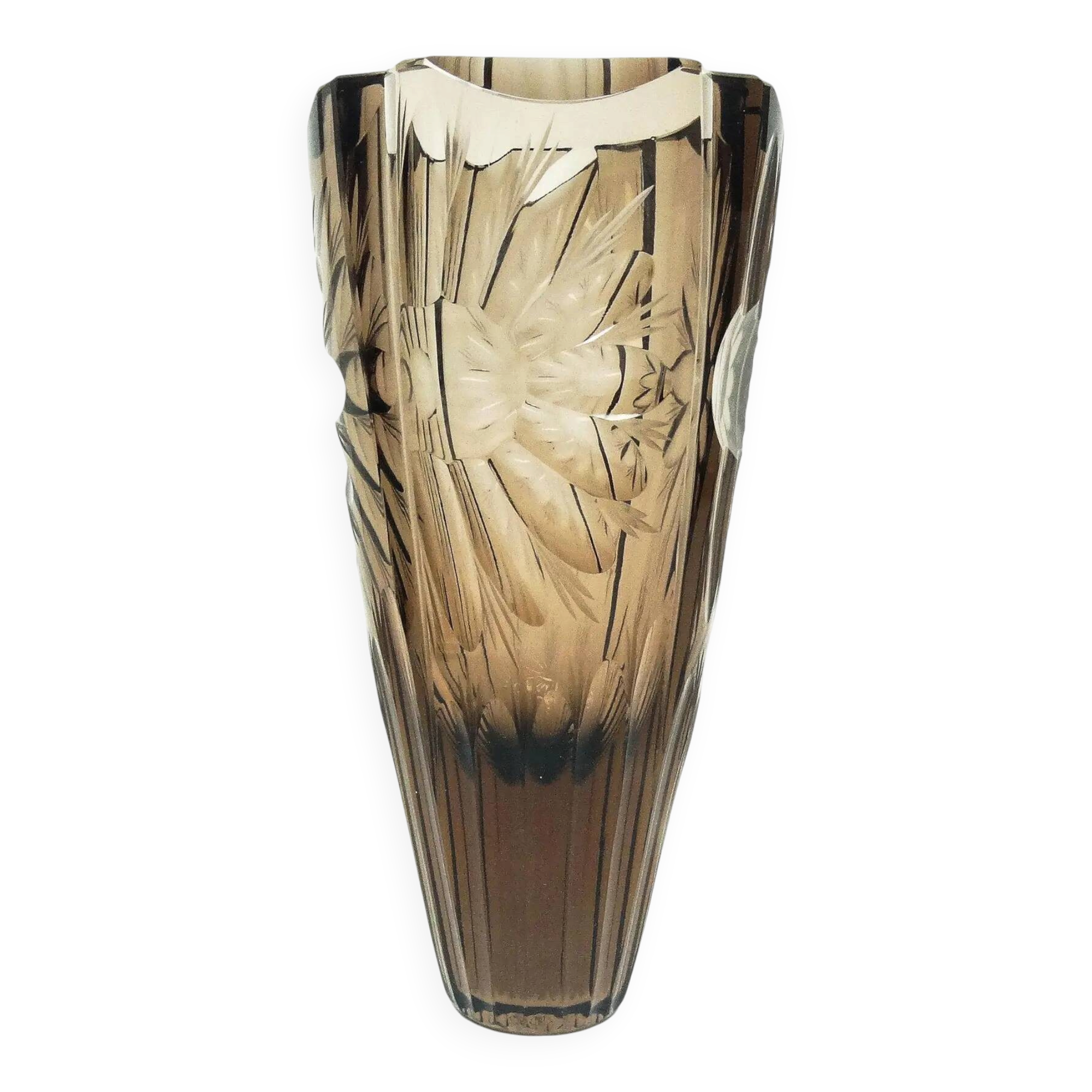 Art Deco vase, crystal, Moser, Czechoslovakia, 1930s