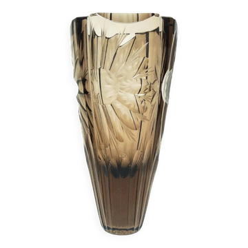 Vase Art Déco, cristal, Moser, Tchécoslovaquie, années 1930