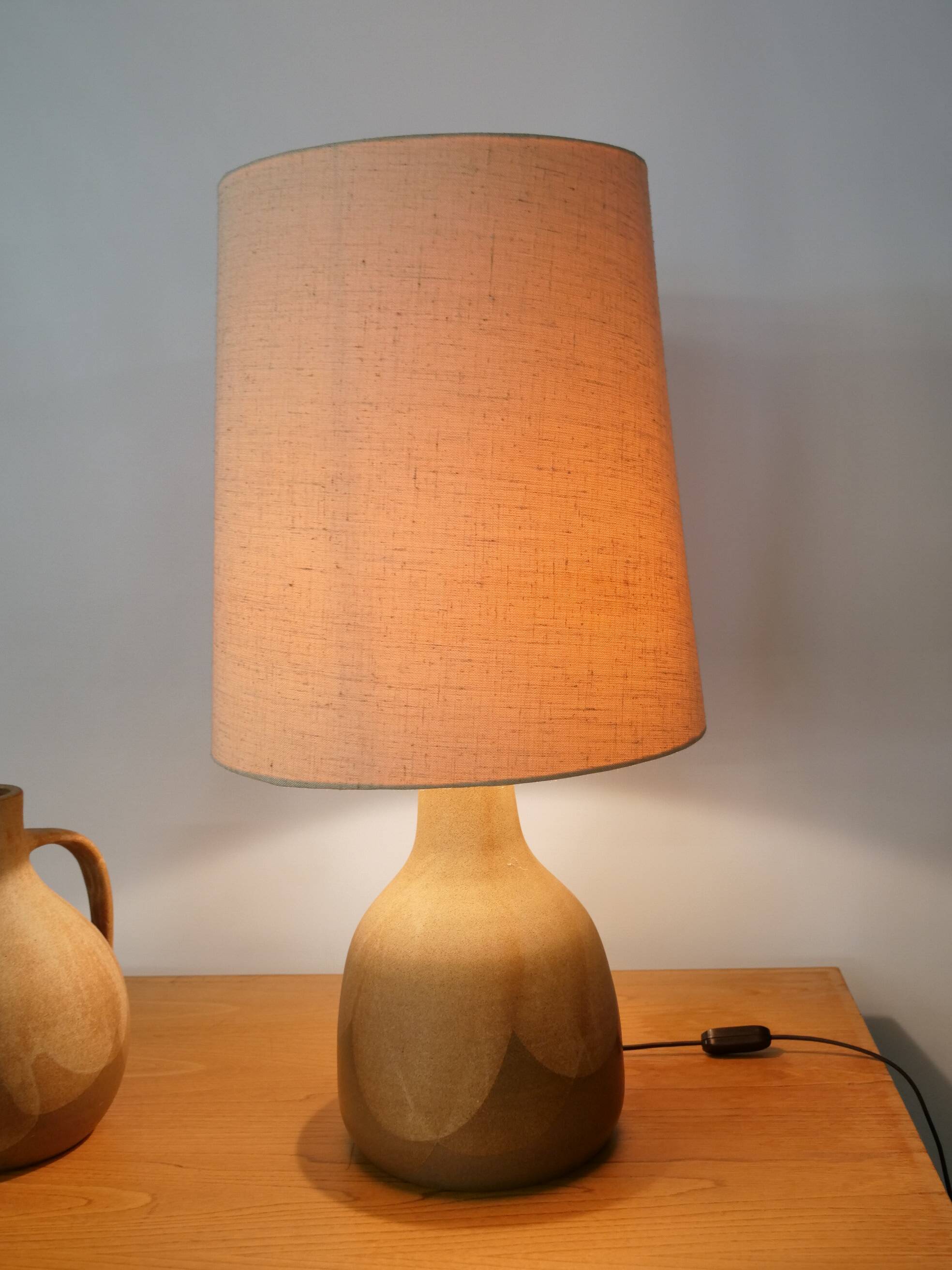 Design Studio Ceramic Lamp and Vase by Krösselbach, Set of 2, 1970s