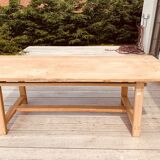 Solid European elm table 2m20x90x75en