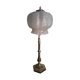 Large brass lamp and its moulded glass in the shape of a bell, art deco style 1930 electrici