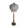Large brass lamp and its moulded glass in the shape of a bell, art deco style 1930 electrici