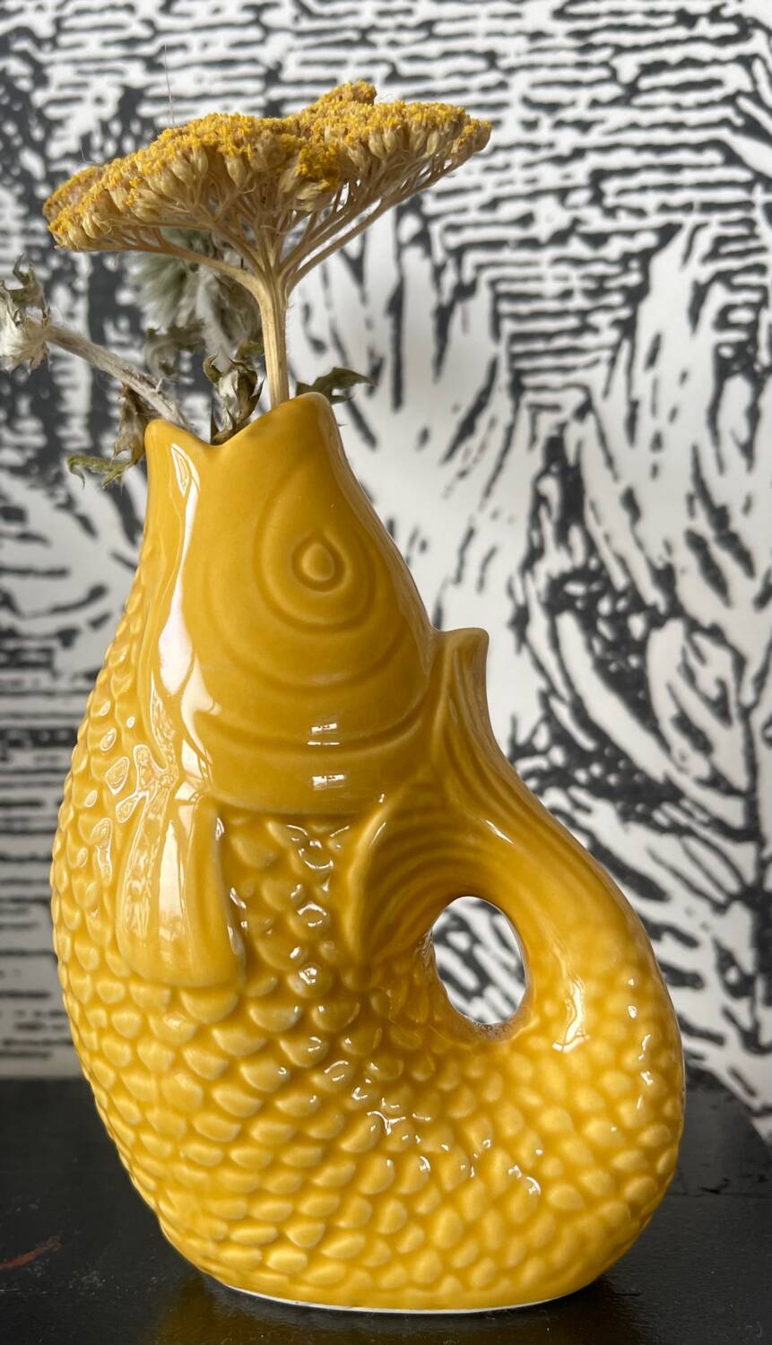 Saffron ceramic vase