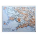 Imprimée en 1909, Baies de Naples et Salerne, Italie.