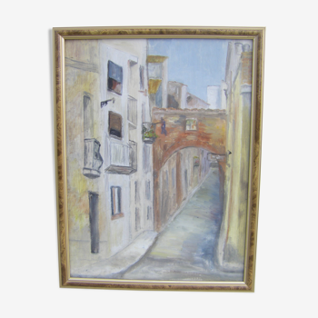 Painting of a Provencal village, southern France