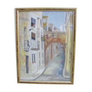 Peinture d'un village - france