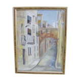 Painting of a Provencal village, southern France