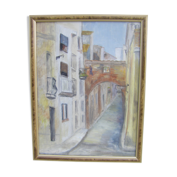Painting of a Provencal village, southern France
