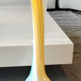 Antique large soliflore vase in venetian opaline glass, jack in the pulpit/murano. arum flower collar/triple multi-colored twisted overlay. high 40 cm