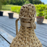 Bottle in wicker glass scoubidou