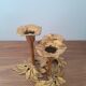 Brass candle holder three flowers