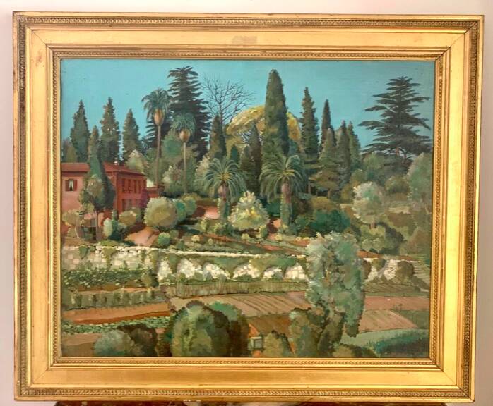Sublime Oil on Panel "Parc de Chambrun" in Nice Côte d'Azur