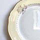 Round vintage plate L'Amandinoise model Paola cream and white flowers