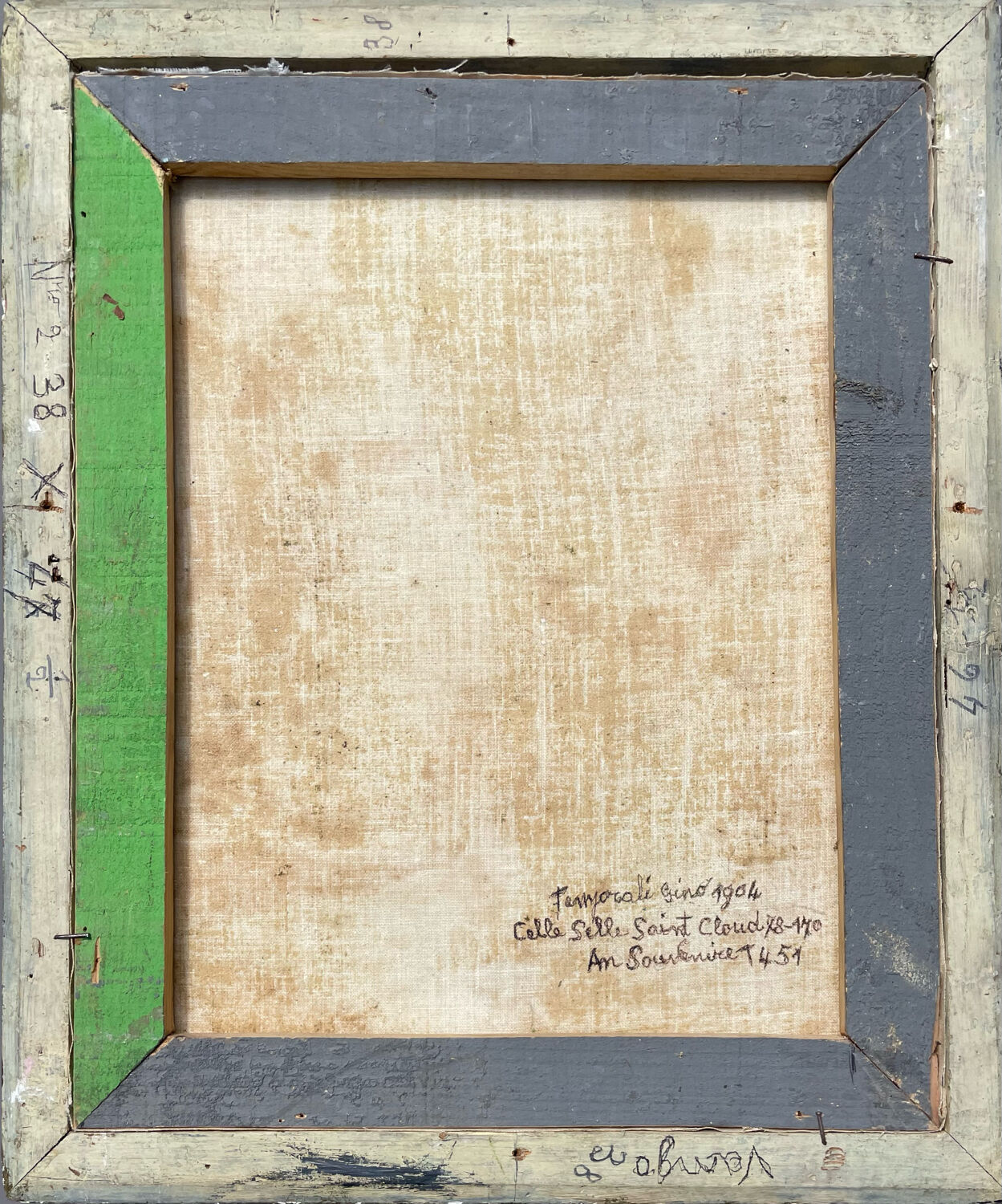 Table painting old landscape Saint Cloud expressionist