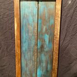 Old Indian window in blue lacquered wood