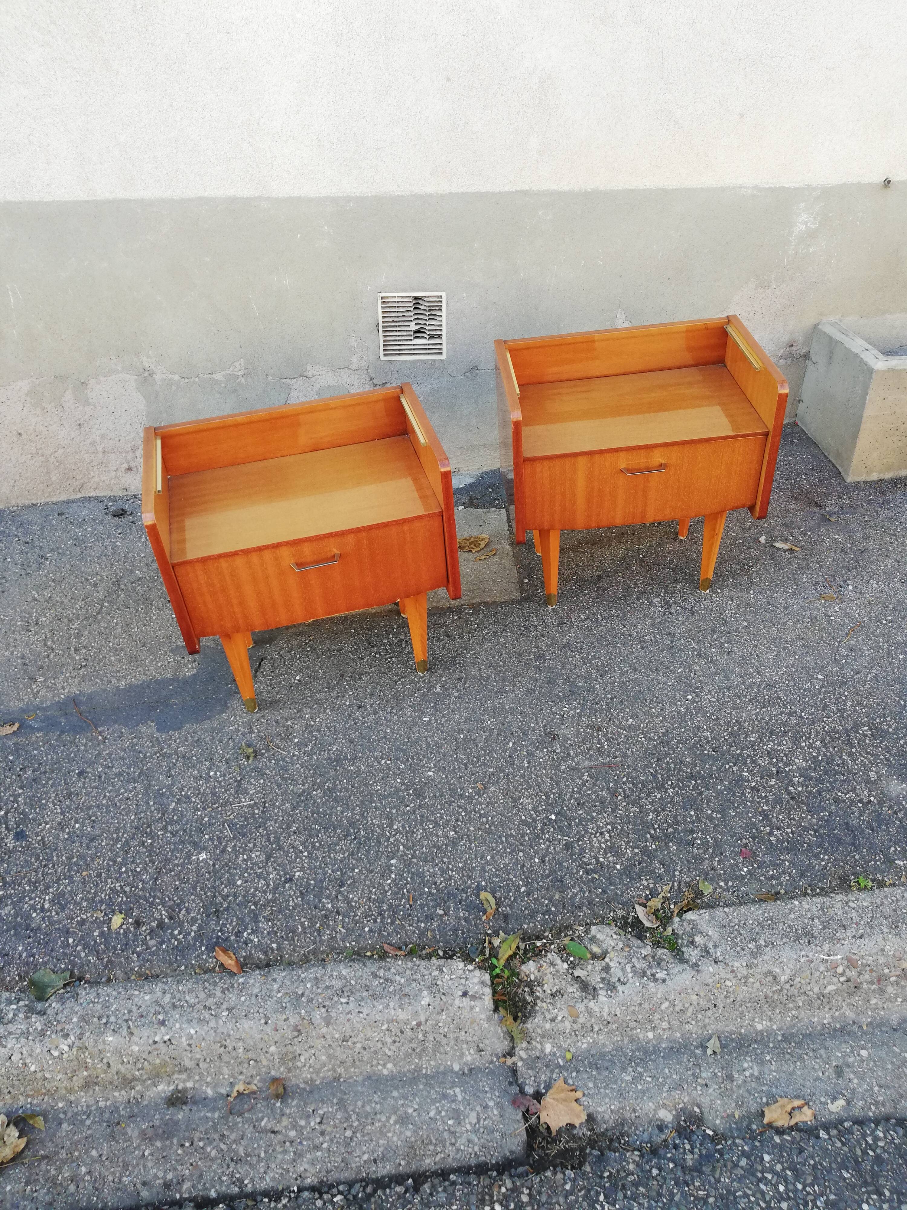 Pair of vintage bedside tables 1 flap