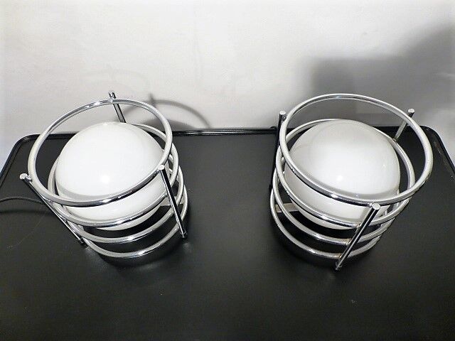 Pair of bedside lamp chrome 1970.