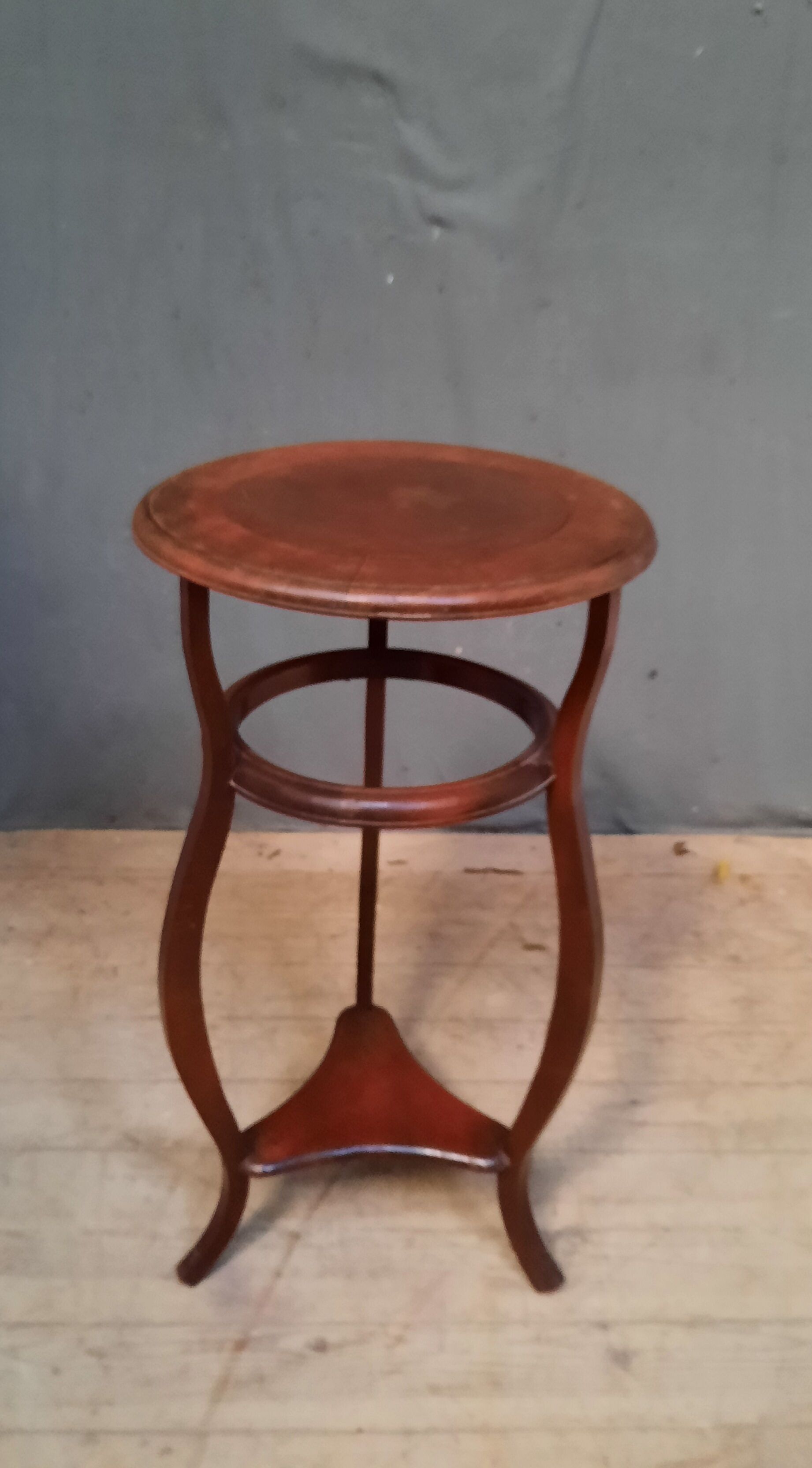 Varnished wood side table