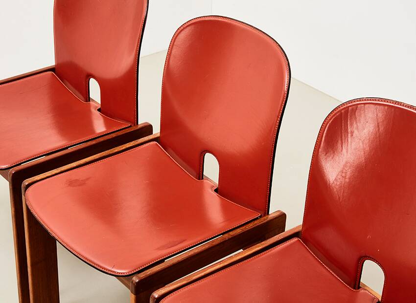 Tobia & Afra Scarpa Set of 5 Model 121 Dining Chairs for Cassina Italy 1965