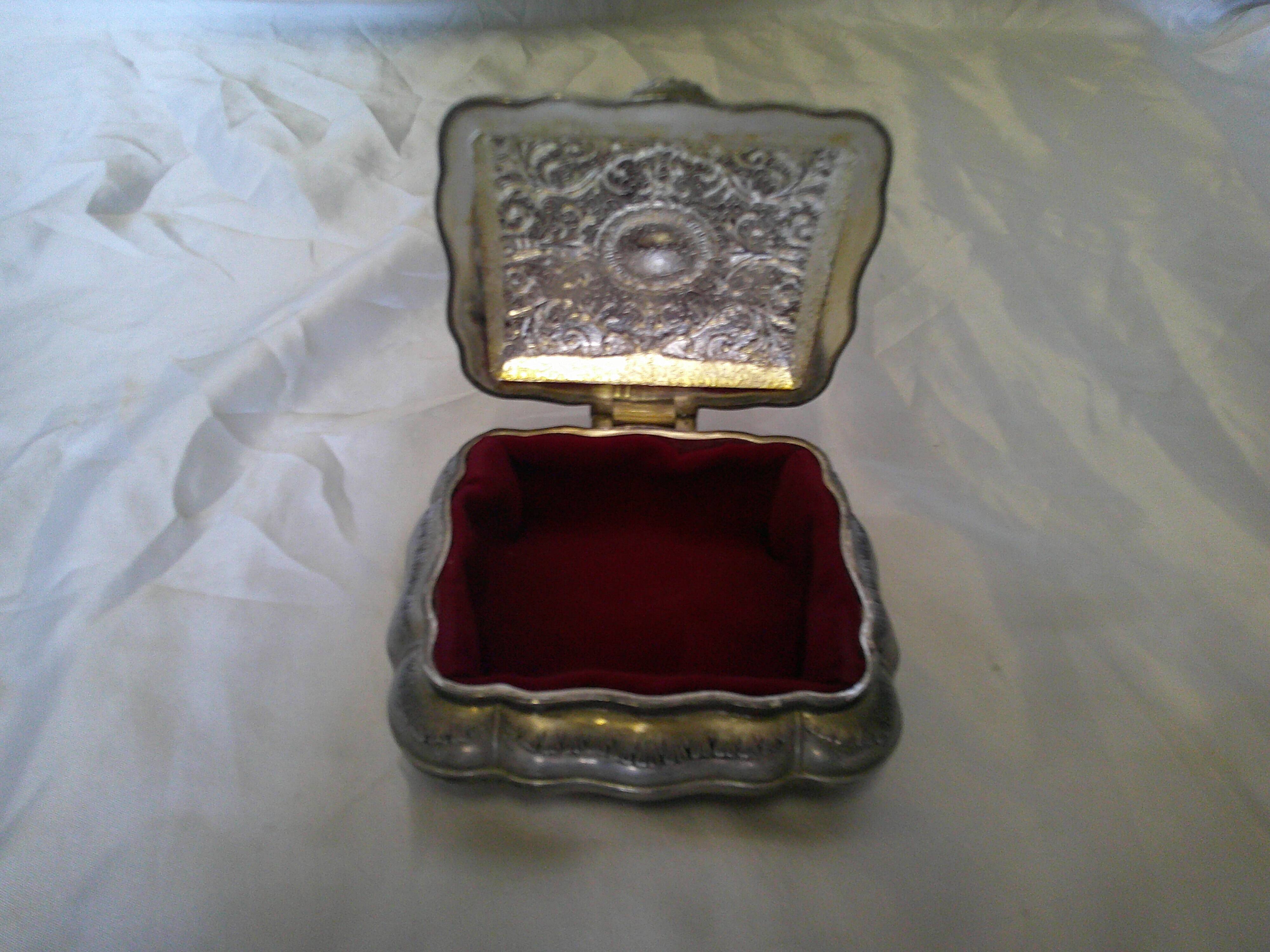Antique silver jewelry box