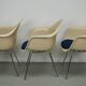 Set of Three Parchment Fiberglass DAX Armhairs Eames for Herman Miller / Vi