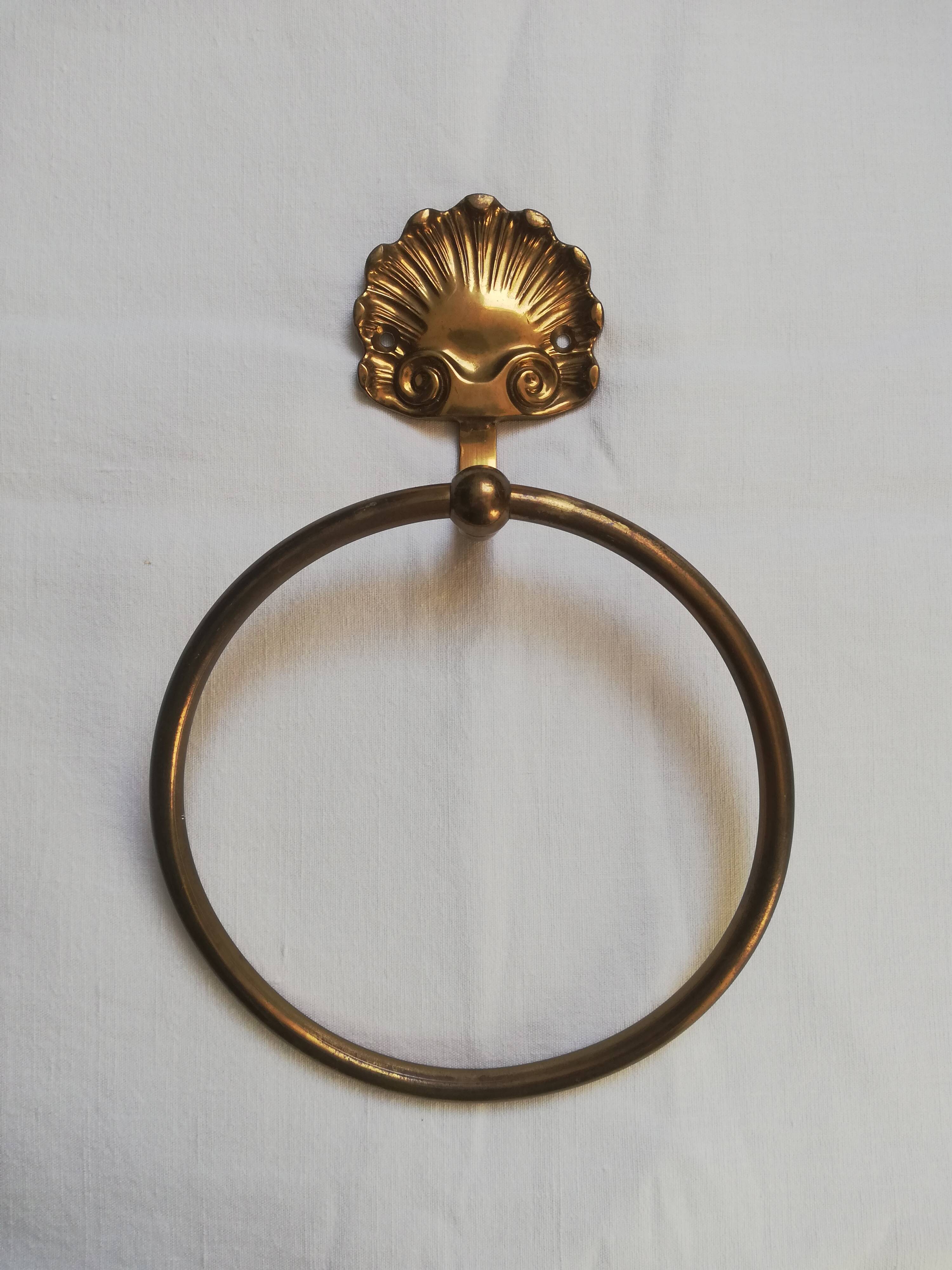 Vintage brass towel rack