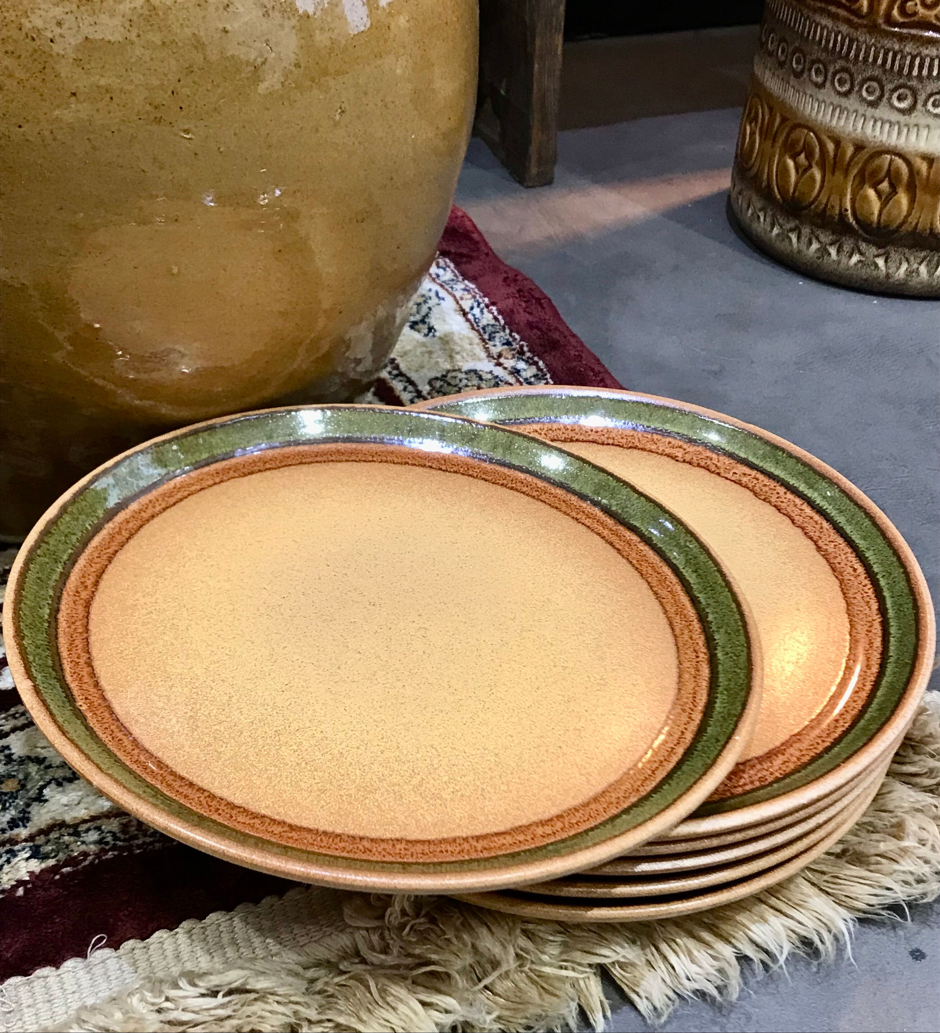 Assiettes à dessert grès Badonviller années 70